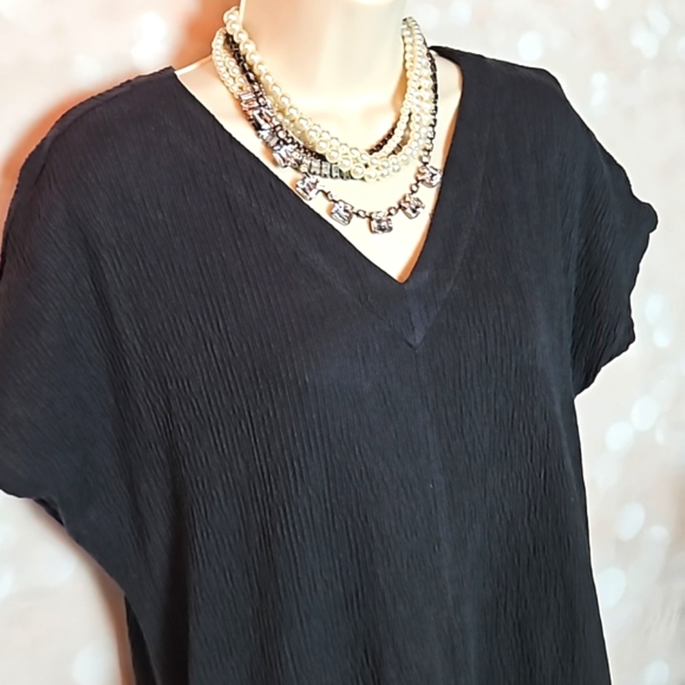 Lands End | Black Cotton Spandex Midi Dress - Picture 2 of 8